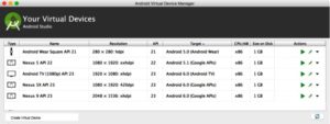 Android Virtual Device Manager