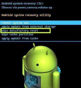 Wipe data/factory reset