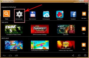 Вход в настройки BlueStacks